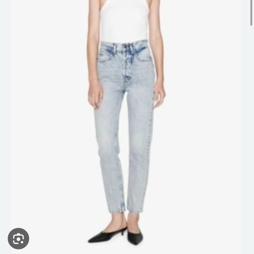 Anine Bing Sonya cigar Jean in Acid Washed Blue 24